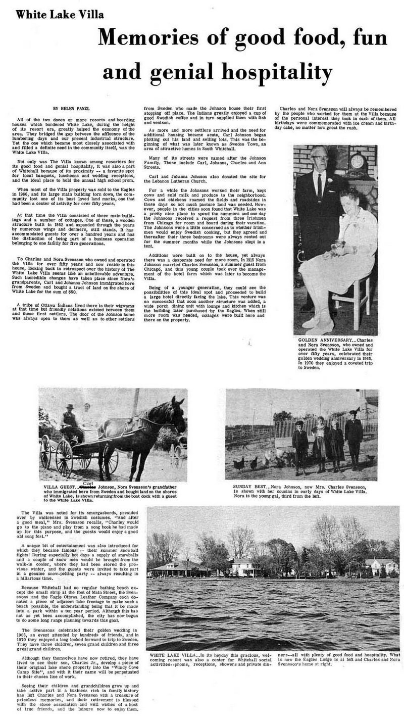 White Lake Villa Resort - Article (newer photo)